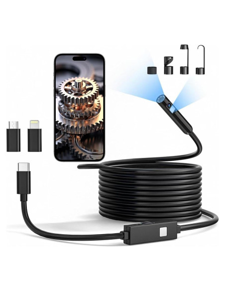 Cámara de Inspección Endoscópica USB-C 5M IP67 - Borescope