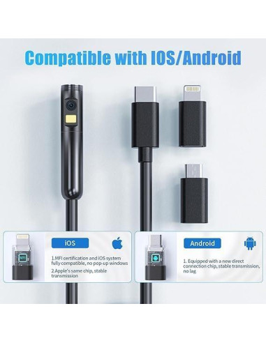 Cámara de Inspección Endoscópica USB-C 5M IP67 - Borescope