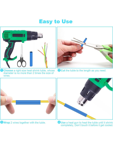 Kit de 900 Tubos Termocontraíbles DHOOZ 12 Tamaños 6 Colores