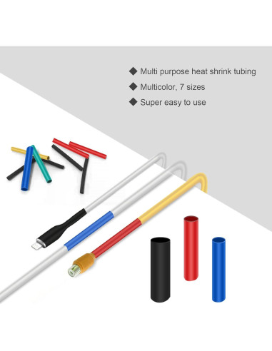 Kit de 900 Tubos Termocontraíbles DHOOZ 12 Tamaños 6 Colores