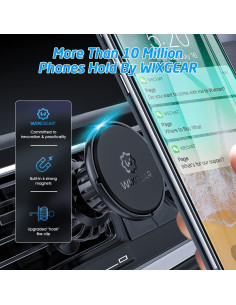Soporte Magnético para Teléfono WixGear - Paquete de 2, Negro 2