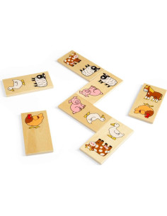Dominó de Madera Bigjigs con Animales de Granja - 28 Piezas 2