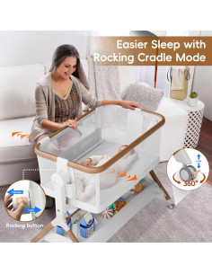 Cuna Lateral Starmons 3 en 1 Ajustable 6 Alturas Malla Transpirable 2