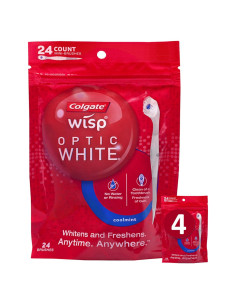 Cepillo de Dientes Desechable Mini Colgate Optic White Menta 24 Unidades