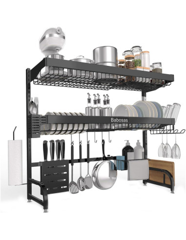 Escurridor de Platos Ajustable Babosas Acero Inoxidable 3 Niveles