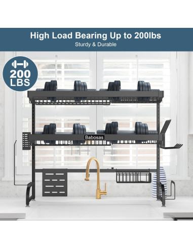 Escurridor de Platos Ajustable Babosas Acero Inoxidable 3 Niveles