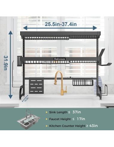 Escurridor de Platos Ajustable Babosas Acero Inoxidable 3 Niveles