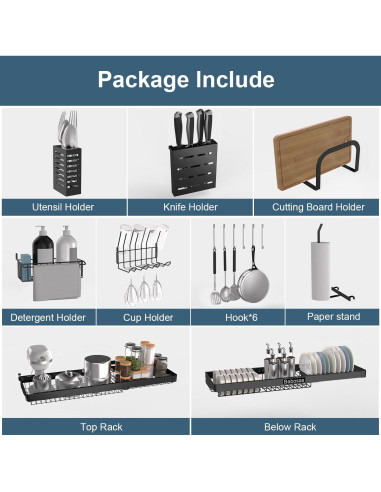 Escurridor de Platos Ajustable Babosas Acero Inoxidable 3 Niveles