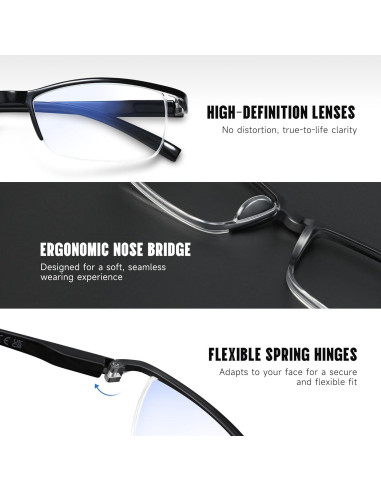 Gafas de Lectura para Hombres con Protección Luz Azul 0.5x