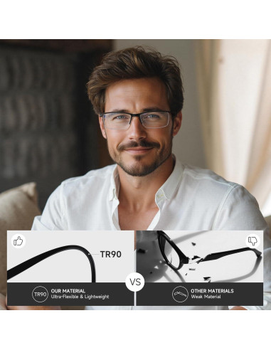 Gafas de Lectura para Hombres con Protección Luz Azul 0.5x