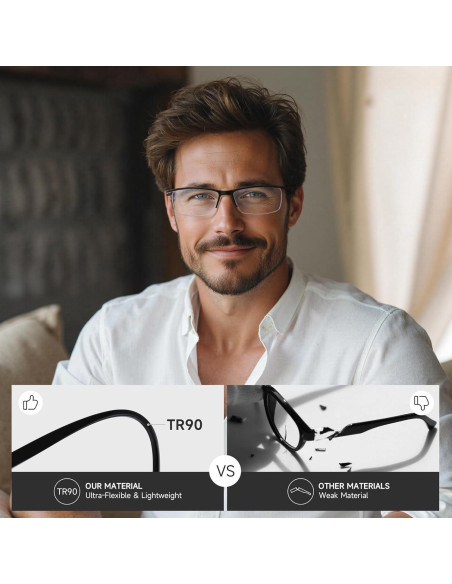 Gafas de Lectura para Hombres con Protección Luz Azul 0.5x