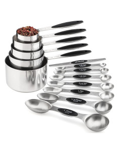 Juego de Tazas y Cucharas Medidoras Turewin Acero Inoxidable