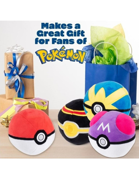 Pelotas de Pokémon Plush 4-Pack Jazwares - 10 cm - Regalo Niños