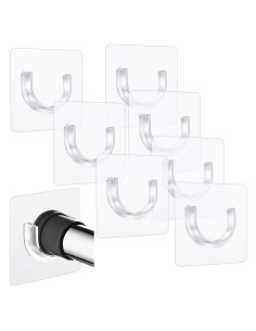 Soporte de Varilla de Cortina de Ducha Adhesivo Sibba 8 Pcs