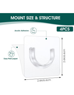Soporte de Varilla de Cortina de Ducha Adhesivo Sibba 8 Pcs 2