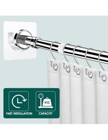 Soporte de Varilla de Cortina de Ducha Adhesivo Sibba 8 Pcs