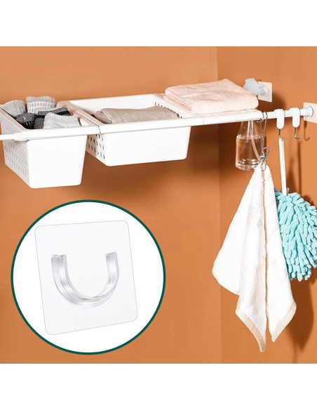 Soporte de Varilla de Cortina de Ducha Adhesivo Sibba 8 Pcs