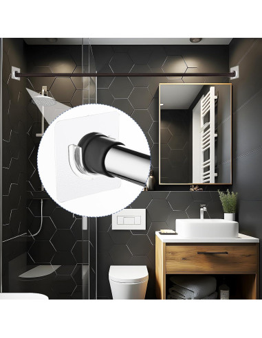 Soporte de Varilla de Cortina de Ducha Adhesivo Sibba 8 Pcs