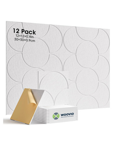 Paquete de 12 Paneles Acústicos Autoadhesivos Woovio 30x30 cm