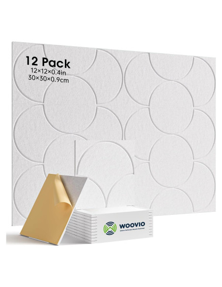 Paquete de 12 Paneles Acústicos Autoadhesivos Woovio 30x30 cm Paquete de 12 Paneles Acústicos Autoadhesivos Woovio 30x30 cm