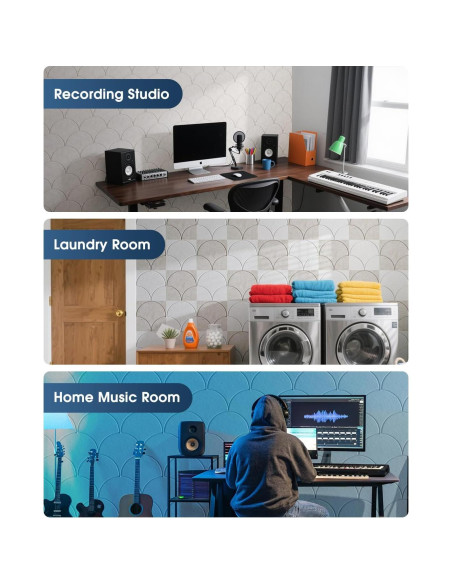 Paquete de 12 Paneles Acústicos Autoadhesivos Woovio 30x30 cm Paquete de 12 Paneles Acústicos Autoadhesivos Woovio 30x30 cm