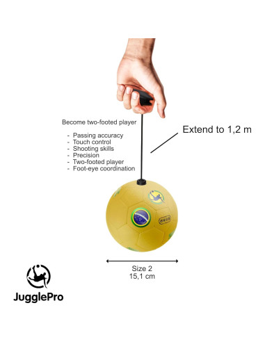 Entrenador de Patada de Fútbol Juggle Pro Tamaño 2 Amarillo