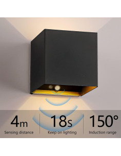 Luz de Pared con Sensor de Movimiento SURPALIG 6000mAh LED Negra 2
