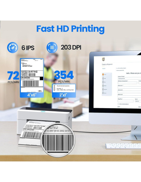Impresora Térmica de Etiquetas BPXX D463B Bluetooth 203 DPI