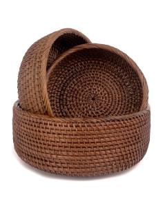 Cesta de Frutas Tejida CLAYNIX Juego de 3 Cuencos Redondos