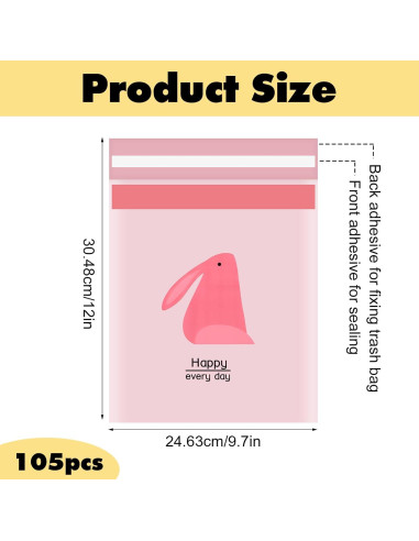 105 Bolsas de Basura Autoadhesivas HOFURME para Auto Impermeables