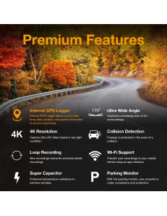 Cámara de tablero Rexing V1 4K GPS Wi-Fi 170 Gran Angular 2