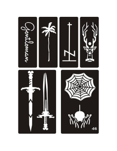 Kit de Plantillas de Tatuaje Temporal KOTBS - 6 Hojas A4 con 52 Patrones 2