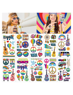 Tatuajes Temporales Hippie Casciybo - 10 Hojas Coloridas
