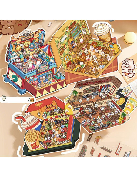 Pegatinas 3D Limvoo - 8 Temas Reutilizables para Decorar