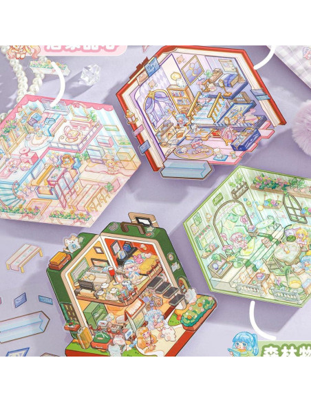 Pegatinas 3D Limvoo - 8 Temas Reutilizables para Decorar