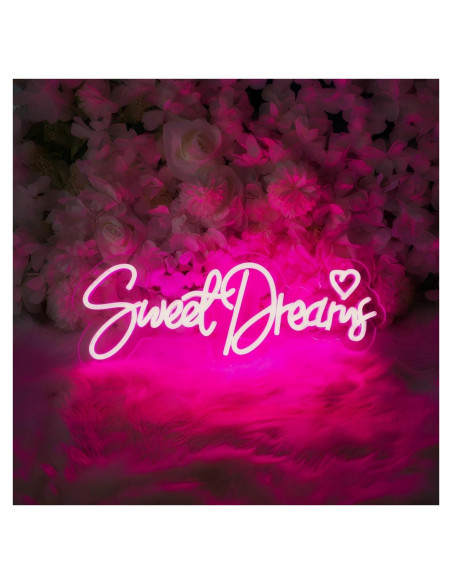 Luz de Neón LED Dulces Sueños Rosa 44.9x16.8 cm USB Luz de Neón LED Dulces Sueños Rosa 44.9x16.8 cm USB
