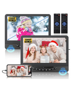 Reproductor de DVD Portátil Doble 12" FELEMAN Full HD 1080P