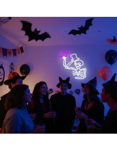 Luz de Neón Halloween Calavera Elegante Dpaint LED 43.69x33.4cm 2