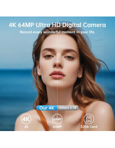 Cámara Digital 4K AUREAPIX DC103 con WiFi y 16X Zoom 2