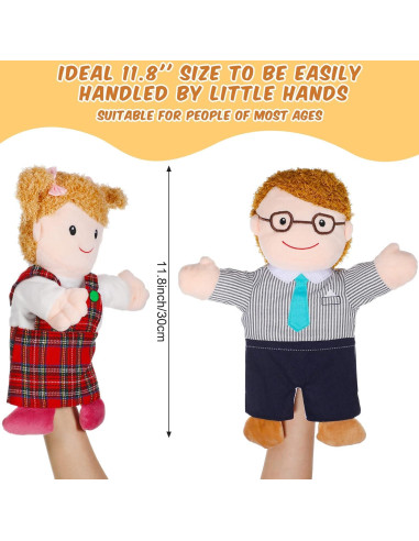 Conjunto de Títeres de Mano Civaner 30 cm Familia 6 Piezas