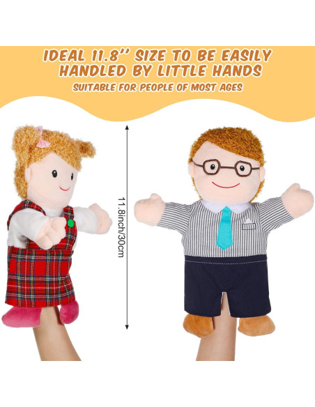 Conjunto de Títeres de Mano Civaner 30 cm Familia 6 Piezas