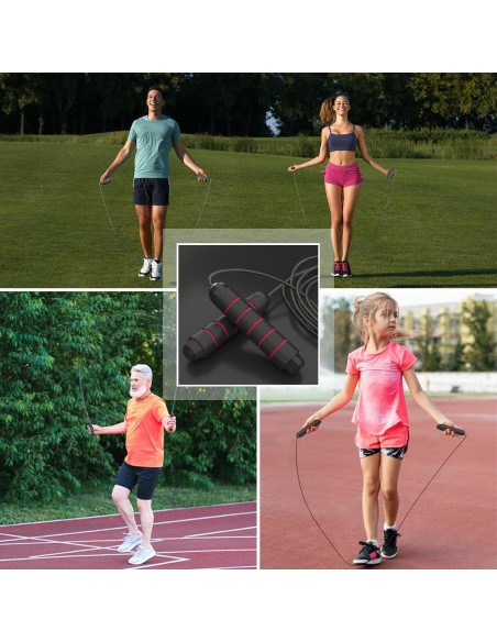 Pack de 3 Cuerdas para Saltar Homtalker Ajustables 2.70m