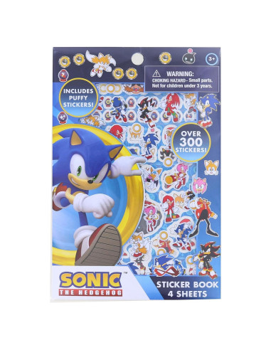 Libro de Stickers Sonic The Hedgehog 4 Hojas +300 Stickers