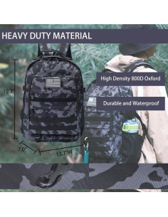 Mochila Camo WOWCOIN 35L Impermeable para Niños 2