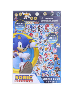 Libro de Stickers Sonic The Hedgehog 4 Hojas +300 Stickers 2