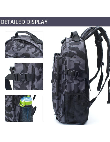 Mochila Camo WOWCOIN 35L Impermeable para Niños