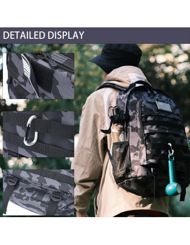 Mochila Camo WOWCOIN 35L Impermeable para Niños