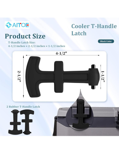 Paquete de 2 Pestillos T-Handle ZAITOE para Neveras Igloo 25-72 Qt