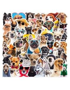 50 Pegatinas Divertidas de Perro Aigemumy Impermeables
