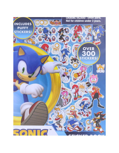 Libro de Stickers Sonic The Hedgehog 4 Hojas +300 Stickers